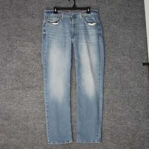 Levis 514 Straight Fit Jeans Womens 34x32 Light Blue Denim Stretch Work Casual